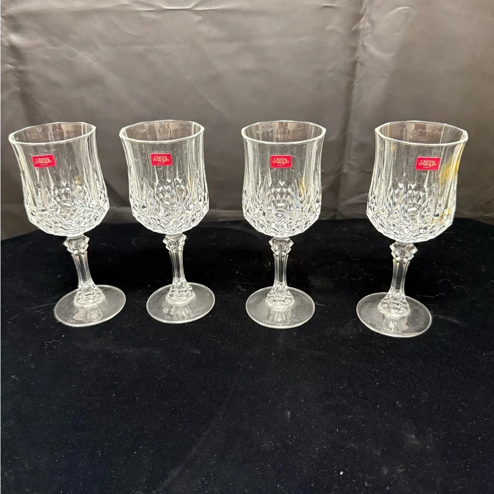 Clear Crystal Wine Goblets - Set of 4 - Picture 2 of 6
